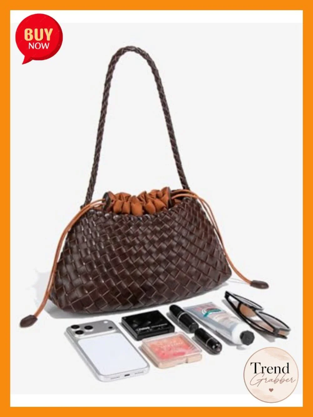 2 Pcs Slouchy Woven Hobo Bags PU Leather Crossbody Shoulder Bag Summer Beach